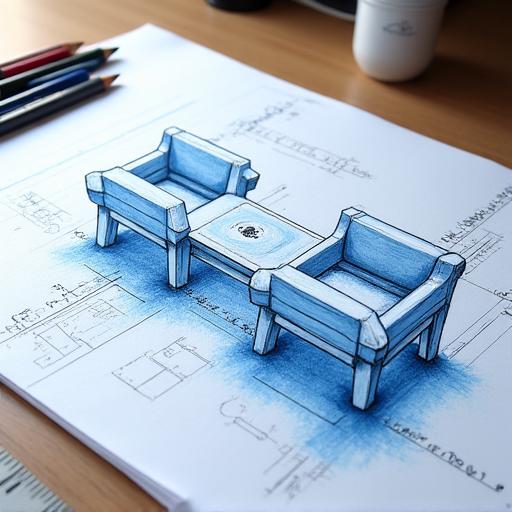 Sketch of a custom furniture modification.